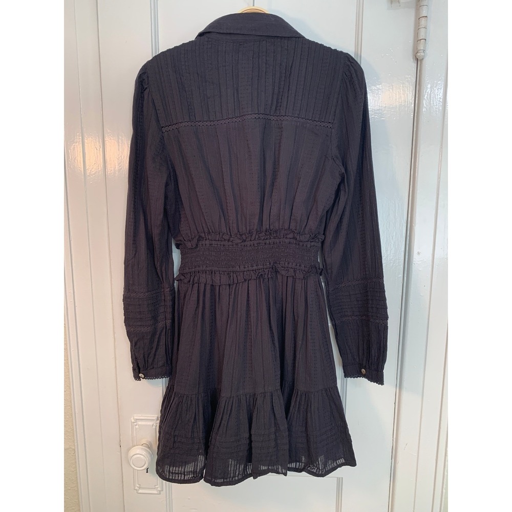 Cleobella Farlow Long Sleeve Organic Cotton Black Minidress CBK Cocktails / SZ S - Picture 9 of 16